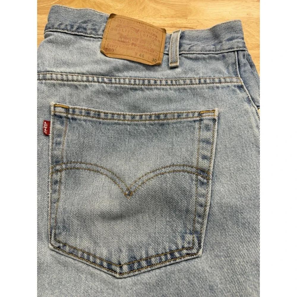 Levis 560 Loose Fit Tapered Leg Vintage‎ Denim Faded Jeans 46X30 Y2K Distressed